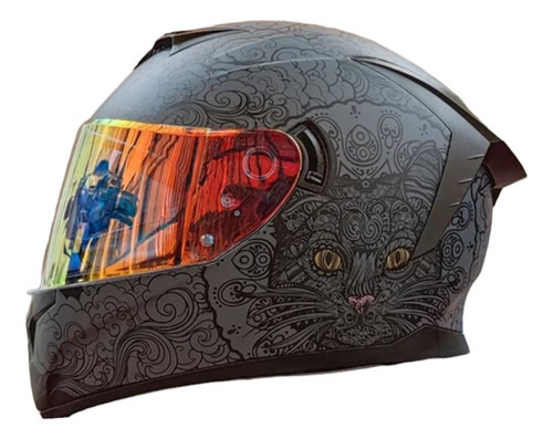 Casco Integral Motociclista Gato Cerrado Certificado