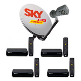 Sky Pre Pago Conforto - Kit Completo Com 04 Receptores