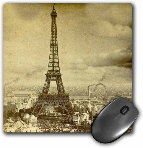 Mouse Pad Imagen Sepia Torre Eiffel 8 X 8 Pulgadas