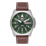 Relógio Orient Prata Marrom Masculino F49sc019 E2nx