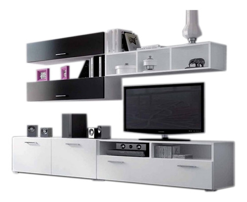 Modular. Mueble Rack Mesa Tv + 3 Modulos Colgantes. 20%off