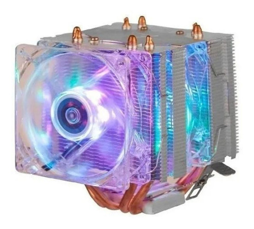 Cooler Gamer Fan Duplo 6 Leds Argb Pra Cpu Universal Intel