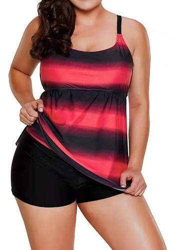 Traje De Baño Tallas Extras Plus Tankini Blusa Batita Short