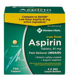 Aspirina 81mg Baja Dosis  (730 Tabletas) Member's Americano