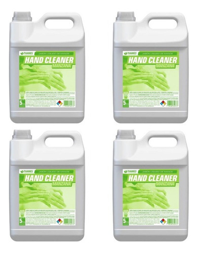 Jabón Líquido Para Manos 5 Lts. Hand Cleaner Manzana  X4