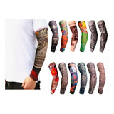 12 Pares Manguito Tatto Colorida Fake Bike Moto Uv Promocao