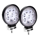 2 Faros Led Cree Barra 9 Led 27w Redondos Jeep 4x4 Off Road