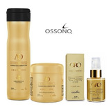 Kit Shampoo 250ml+mascara 250ml+oro Liquido30ml Argan Ossono