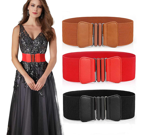 Cinturones De Mujer Elástico Cintura Ancha - Vestido Moda El