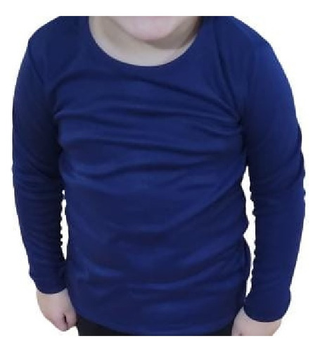 Camiseta Algodon Nacional Niños Color Azul Marino 