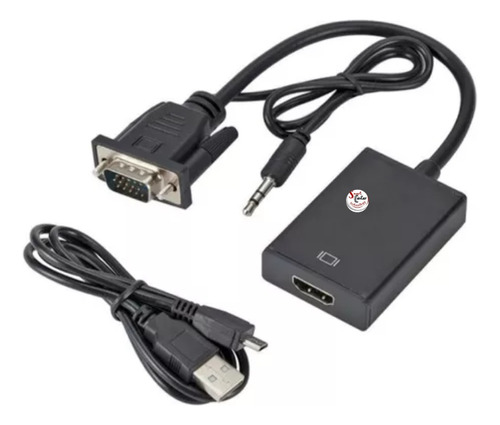 Convertidor De Vga A Hdmi Con Sonido Plug And Play