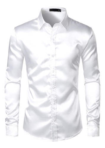 Camisa De Trabajo De Satén Para Hombre, Camisas De Baile Inf