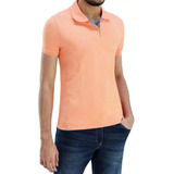 Camisa Polo Manga Curta Masculina 007490 Slim Ogochi Laranja