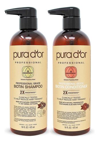 Pura D'or Shampoo Anti Caida Combo Biotin Professional Grade