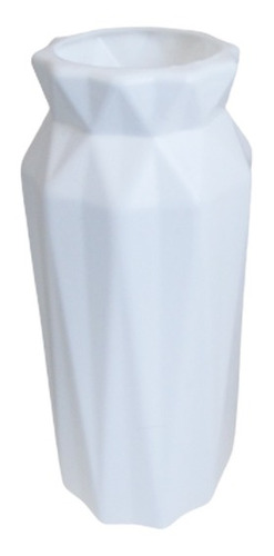 Vaso Glam Pequeno De Plástico Decorativo 15cm Branco