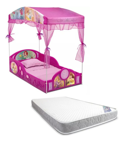 Cama Infantil Disney Princess Play Area Con Toldo Y Colchon
