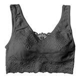 Tops - Seamless Spandex Padded Lace Cropped Sports Bra Top