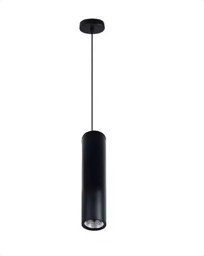 Lámpara Colgante Suspendida Tubular Cilíndrica Luz Cálida 7w