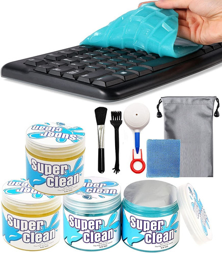 Pack De 4 Geles De Limpieza Con Limpiadores De Teclado