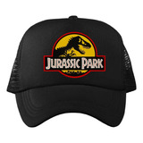 Gorra Negra Jurassic Park Retro Unitalla Ajustable