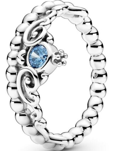 Anillo Pandora Tiara Azul Cenicienta Disney + Kit D Regalo