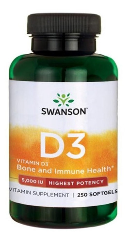 Swanson - Vitamina D3 Potency 5000 Ui 250 Caps (autoinmune)