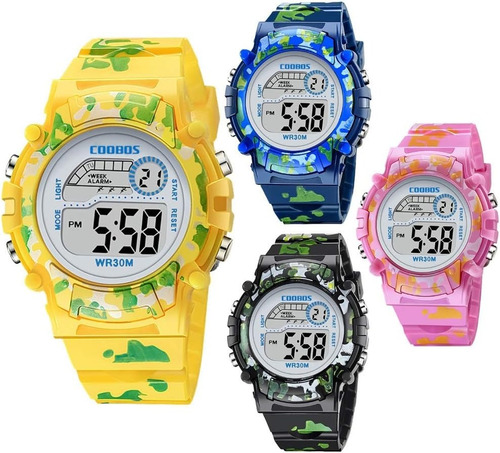 Exclusivo Reloj Deportivo Con Luz Y Alarma Niño Y Niña 