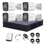 Uniarch Kit De Seguridad Kit-104fw-plus-cc-3tb 4 Cámaras Análogas Alta Definición Bullet 1080p 2mp Imagen A Color 24/7 + Hdd 3 Tb Protección Exterior Ip67 Máxima Seguridad Fácil Instalación 104f Cctv 