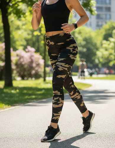 Leggins Deportivos Militar Licra Colombiano Tranparencias  | Meses sin interés