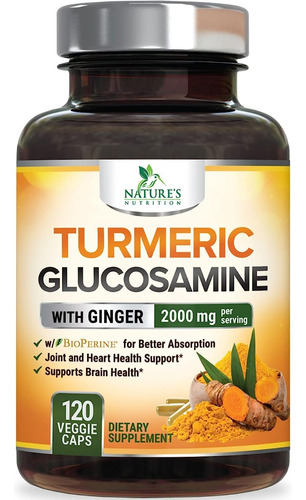 Nature's Nutrition | Turmeric Glucosamine | 2000mg | 120caps