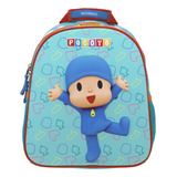 Mochila Chico Verde Chenson Pocoyo Kinder Hapoc Para Niño Color Azul