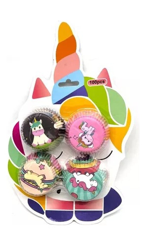 Moldes Para Cupcakes Diseño De Unicornio 100pcs 7cm 