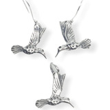 Set Colibri Amor  (dije Y Aretes) Plata 925 Taxco Novia Mamá