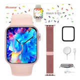 Relógio Smartwatch Smartlance W29 Pro Serie 9  Pulseira Película Case Cor Da Caixa Rose Gold Cor Da Pulseira Rosa Desenho Da Pulseira Silicone