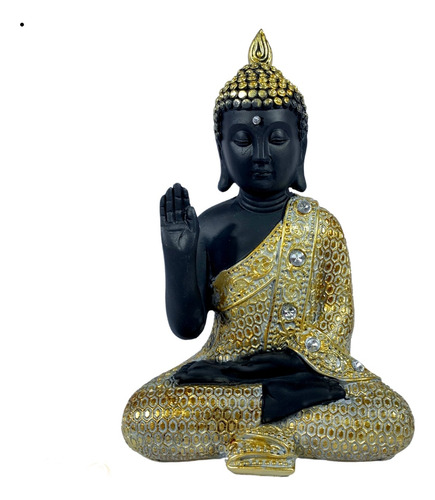 Buda Hindu Tailandês Tibetano Sidarta Chakras Resina 21cm