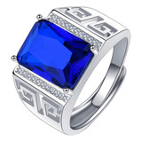 Diamante Quadrado De Zircônia Azul  Abertura Padrão Retro