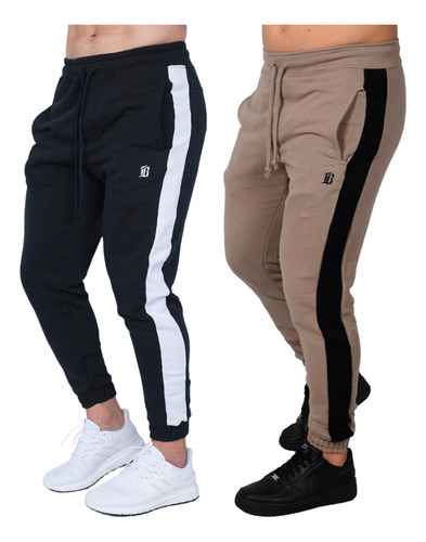 Kit 2 Calças Jogger Moletom Masculina Confortavel Estilosa