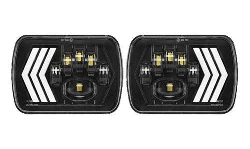 2 Faros Unidad Cuadrada Rectangular Leds 5x7 Alta/baja 7