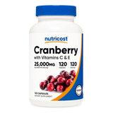Cranberry 500mg + Vit C E E 120 Caps Nutricost = Now Foods