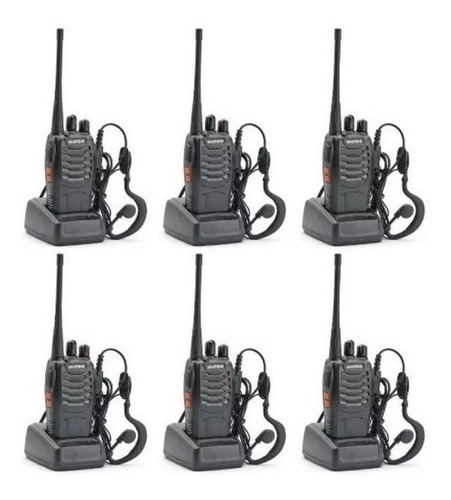 6 Radios Baofeng Bf-888s Uhf Con Manos Libre Original Oferta