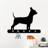 Porta Chaves De Parede 6mm Pinscher Preto Decorativo