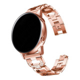 Pulseira 20mm Metal Luxury Para Samsung Galaxy Watch 3 41mm Cor Rose Gold