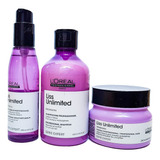 Kit Liso Liss Unlimited Loreal Shampoo + Mascarilla + Aceite