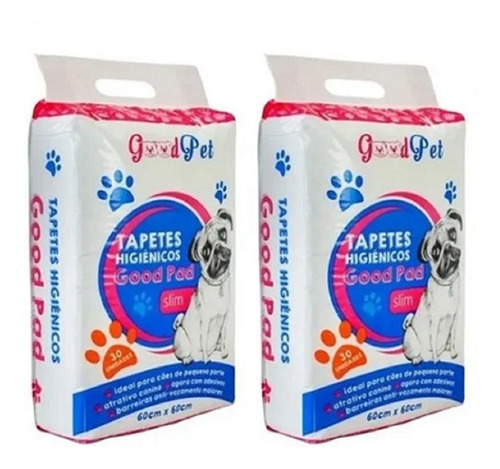 Tapete Higiênico Cachorro Good Pad 60x60 Kit 60 Unidades