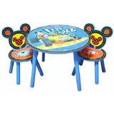 Disney Mickey Mouse Mesa Y Silla Madera Resistente Original