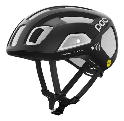 Casco Poc Ventral Air - Mips - Nfc Negro Y Blanco