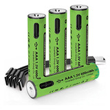 Usb Aaa Rechargeable Lithium Batteries, 1.5v 600mwh Lii...