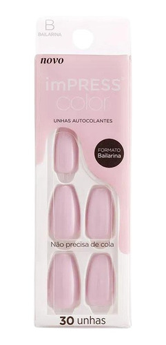 Unha Postiça Autocolante Impress Color Bailarina Kissnewyork