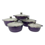 Set De 5 Cacerolas Con Antiadherente Granito Royal Cook 