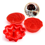 Kit 3 Forma De Bolo Pudim Redonda Vulcão Airfryer Silicone